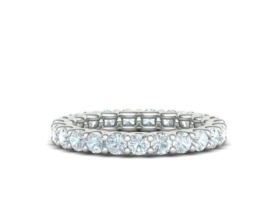 Eternity Diamond Ring  Shared-Claw Band 3dmodel 3D print model_8