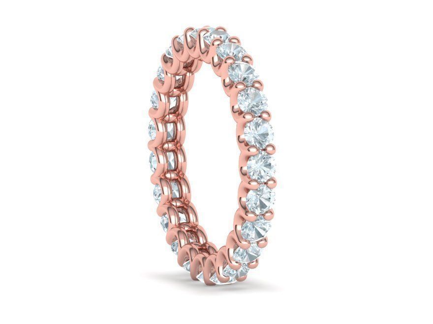 Eternity Diamond Ring  Shared-Claw Band 3dmodel 3D print model_19