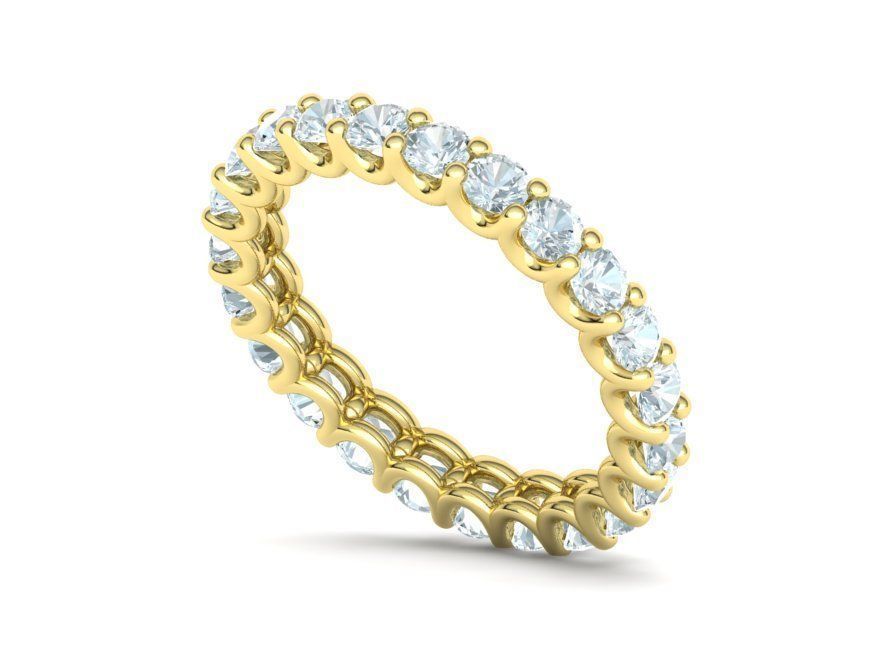 Eternity Diamond Ring  Shared-Claw Band 3dmodel 3D print model_15