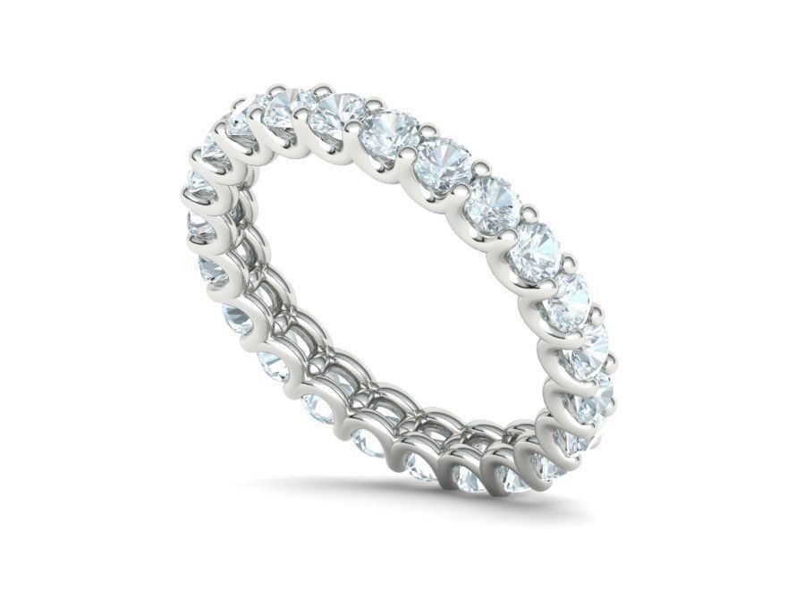 Eternity Diamond Ring  Shared-Claw Band 3dmodel 3D print model_14