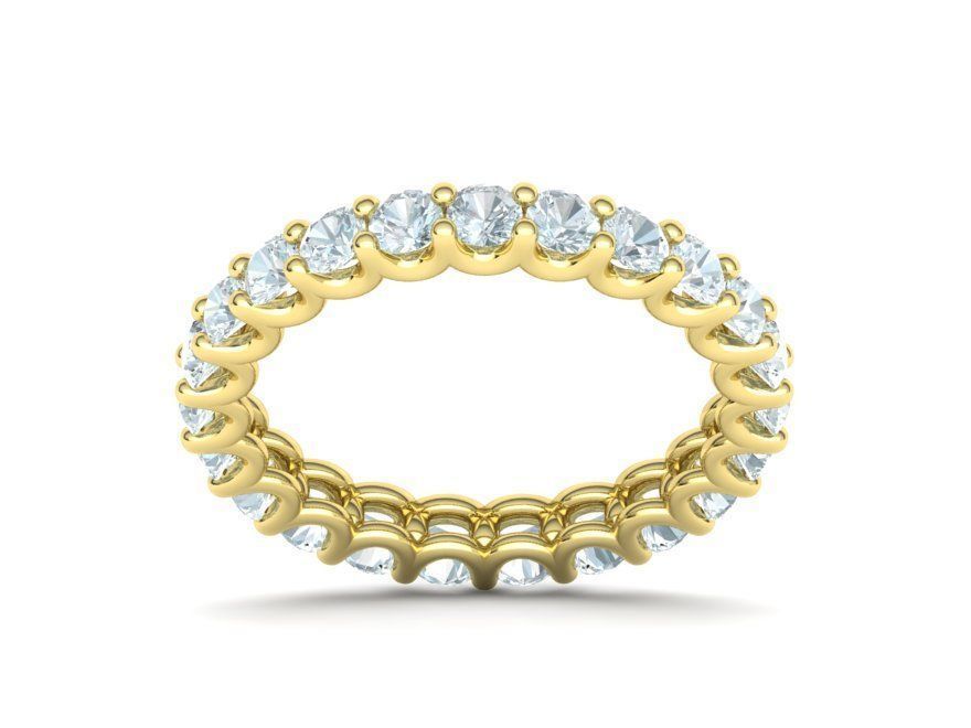 Eternity Diamond Ring  Shared-Claw Band 3dmodel 3D print model_12