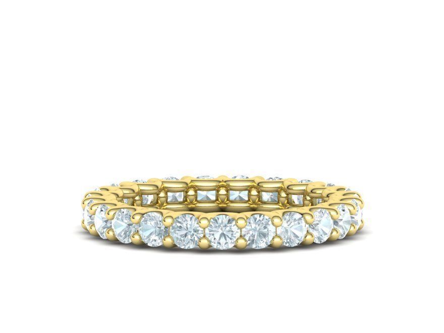 Eternity Diamond Ring  Shared-Claw Band 3dmodel 3D print model_9