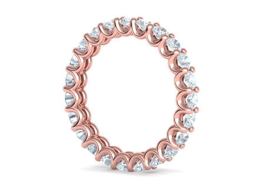 Eternity Diamond Ring  Shared-Claw Band 3dmodel 3D print model_16