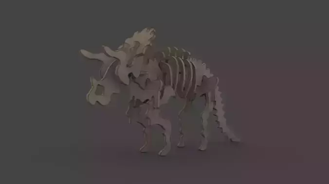 DINO-001 wooden dinosaur 3D model