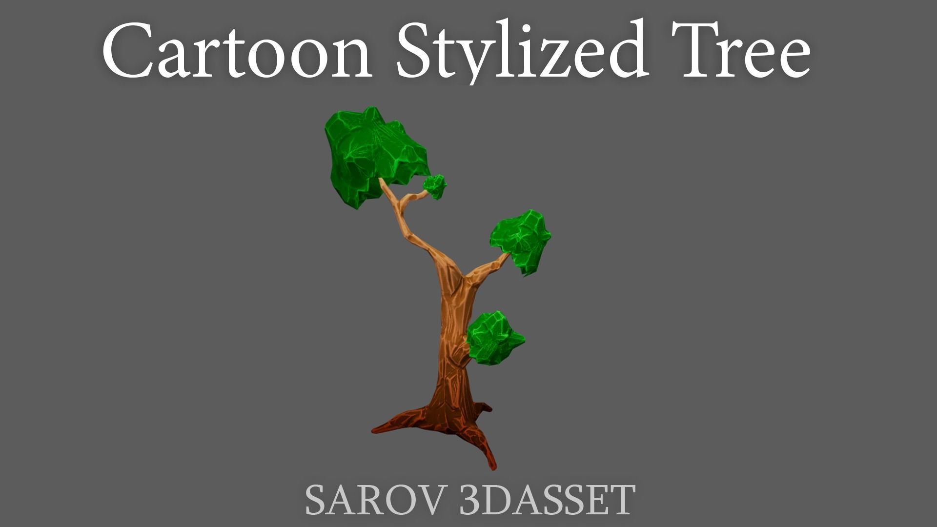 Stylized Cartoon Tree LOWPOLY FOR GAME Low-poly 3D model_2