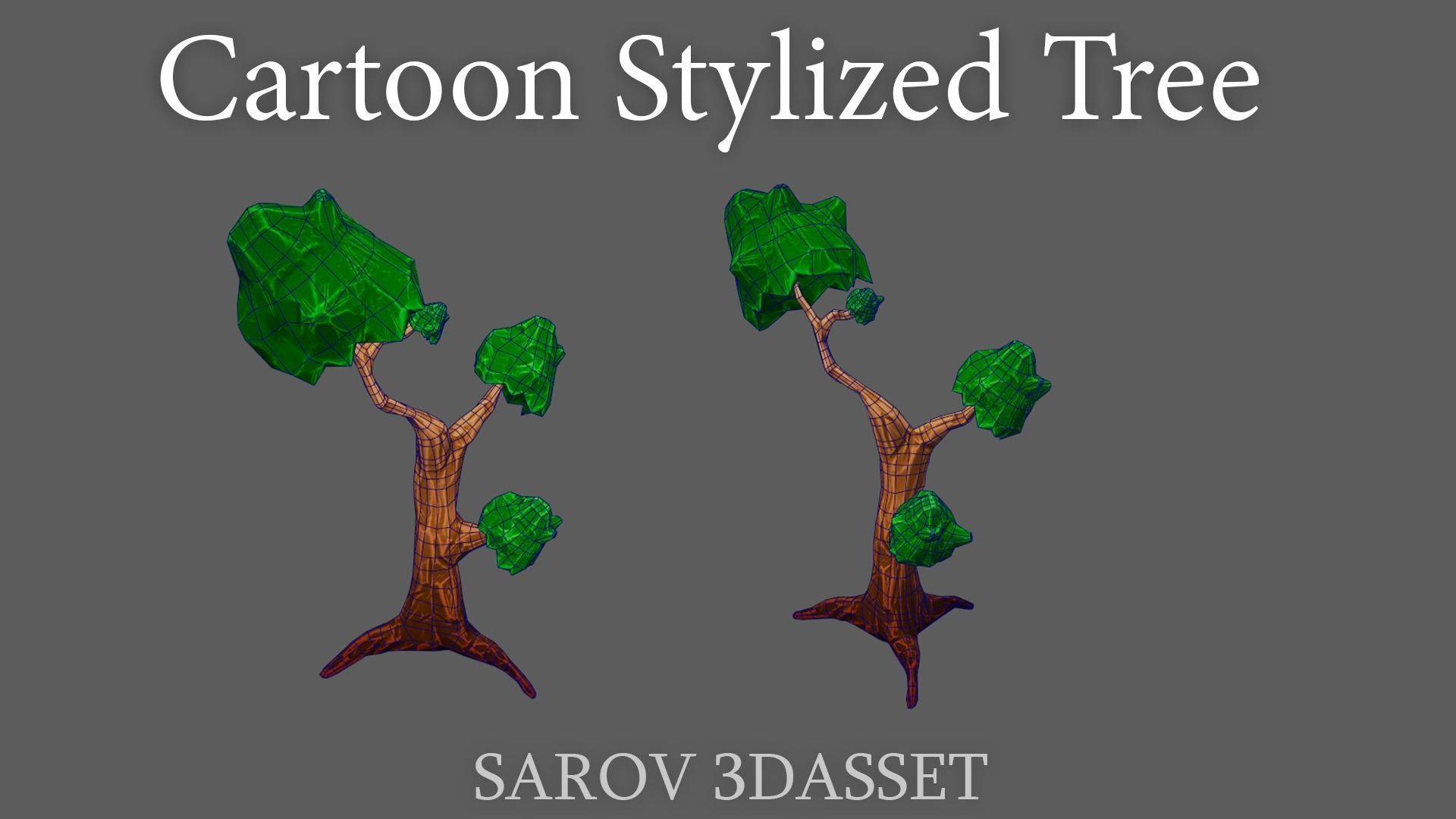 Stylized Cartoon Tree LOWPOLY FOR GAME Low-poly 3D model_4