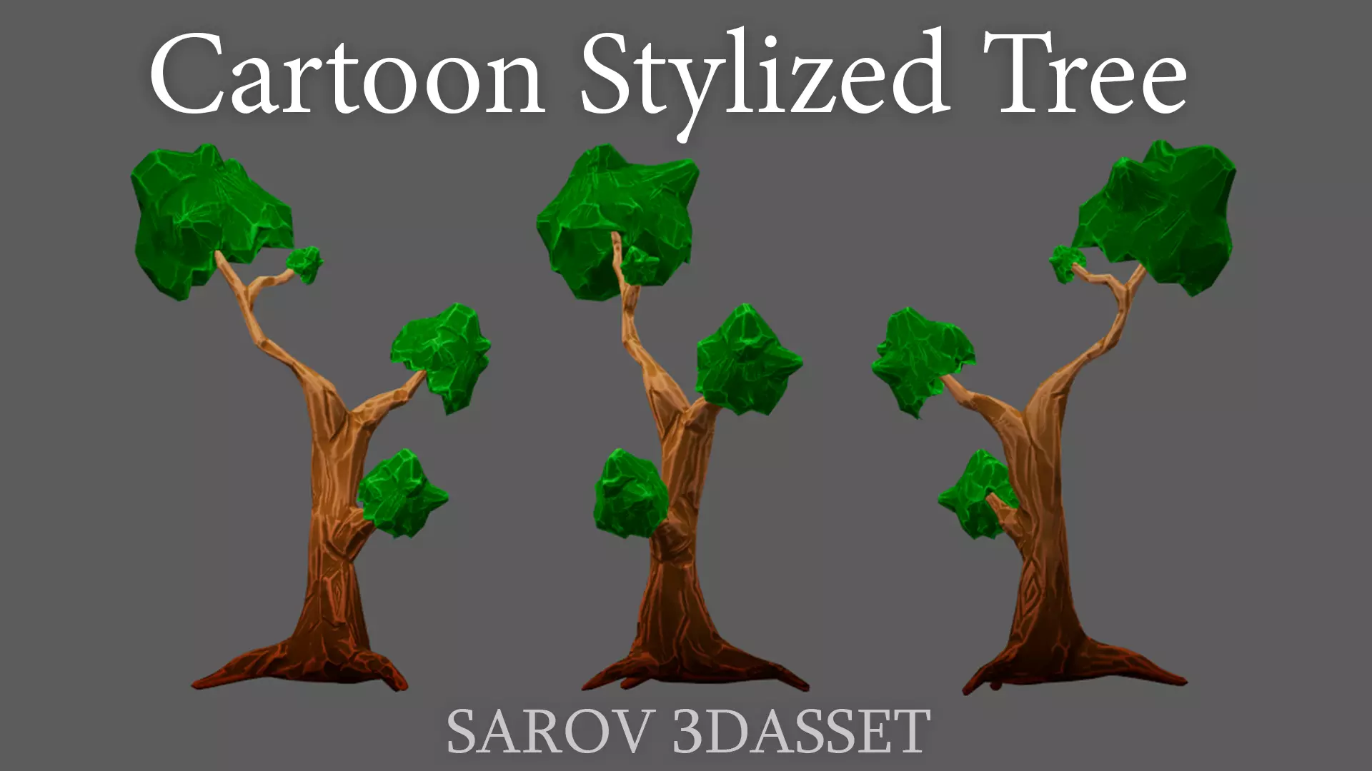 Stylized Cartoon Tree LOWPOLY FOR GAME Low-poly 3D model_0