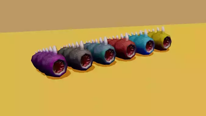 Low poly Abyss Worm Low-poly 3D model