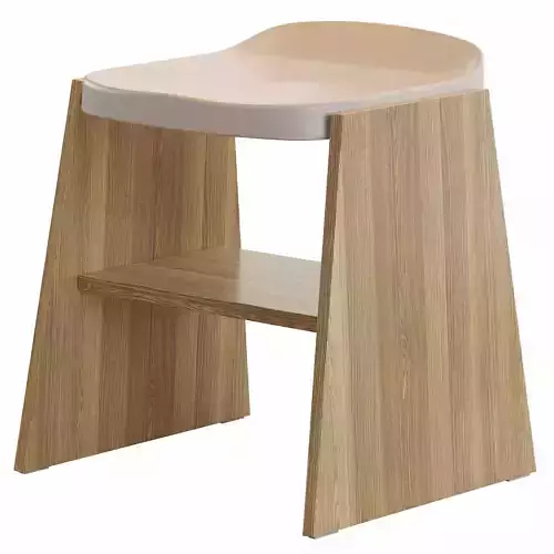 fronda wooden stool with shelf