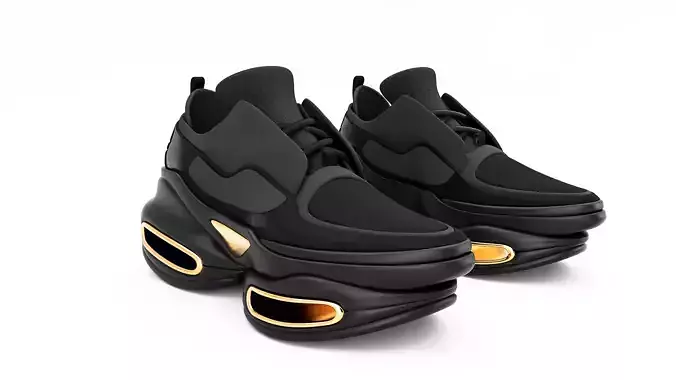 C4D modeling rendering - realistic sports shoes