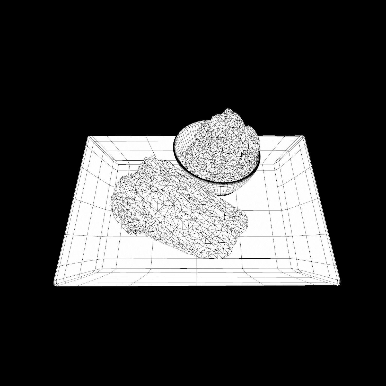 Blackout Chocolate Cake Low-poly 3D model_12