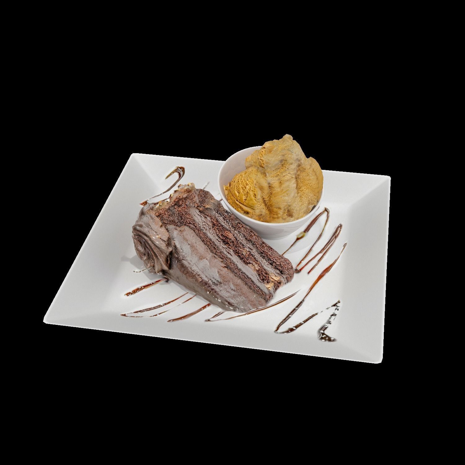 Blackout Chocolate Cake Low-poly 3D model_2