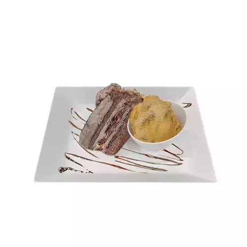 Blackout Chocolate Cake Low-poly 3D model