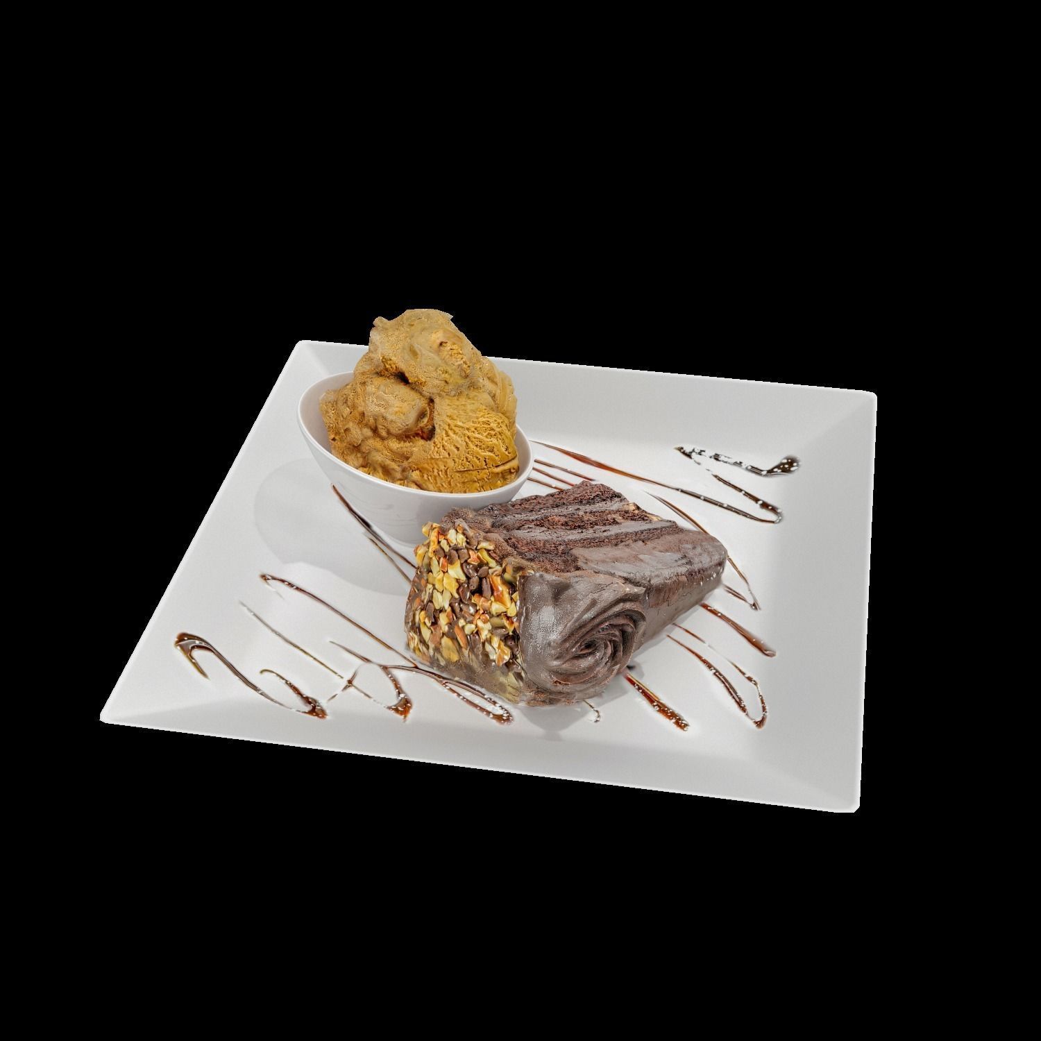 Blackout Chocolate Cake Low-poly 3D model_3