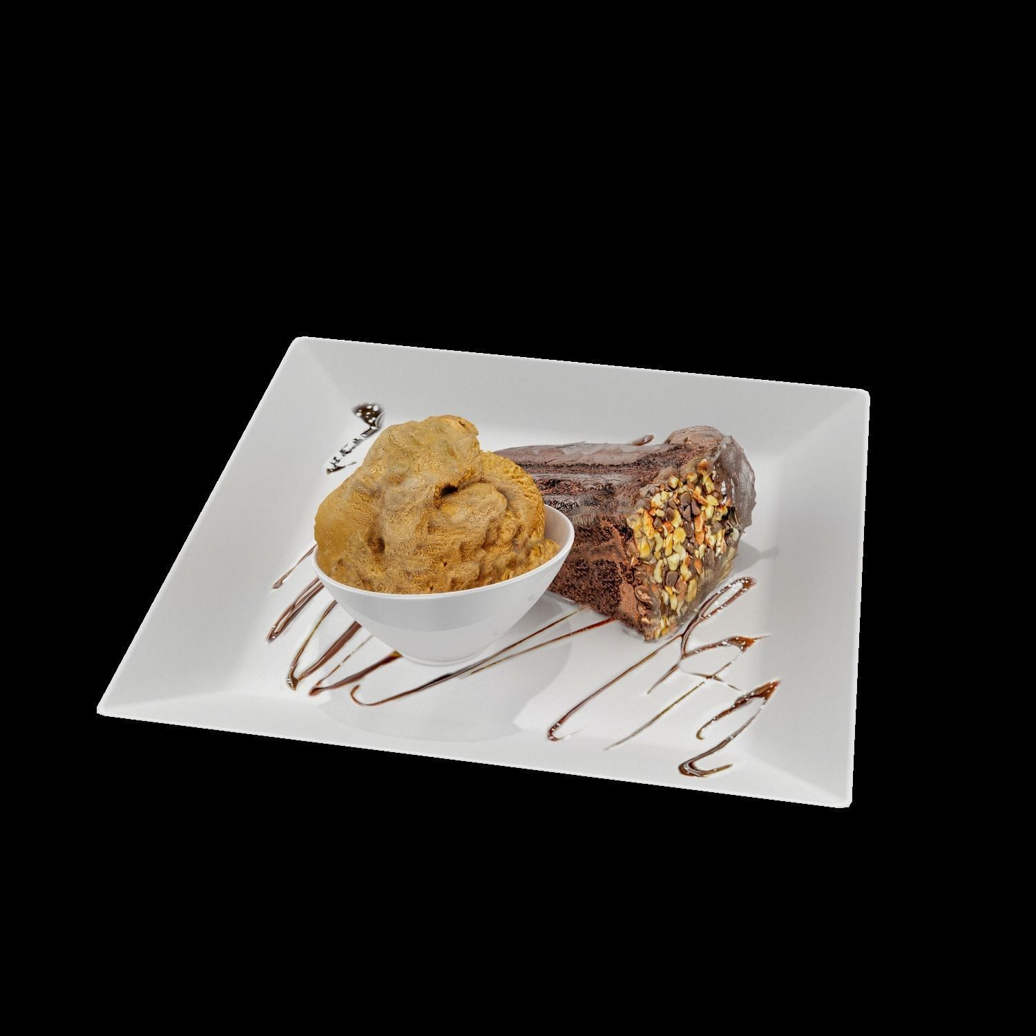 Blackout Chocolate Cake Low-poly 3D model_4