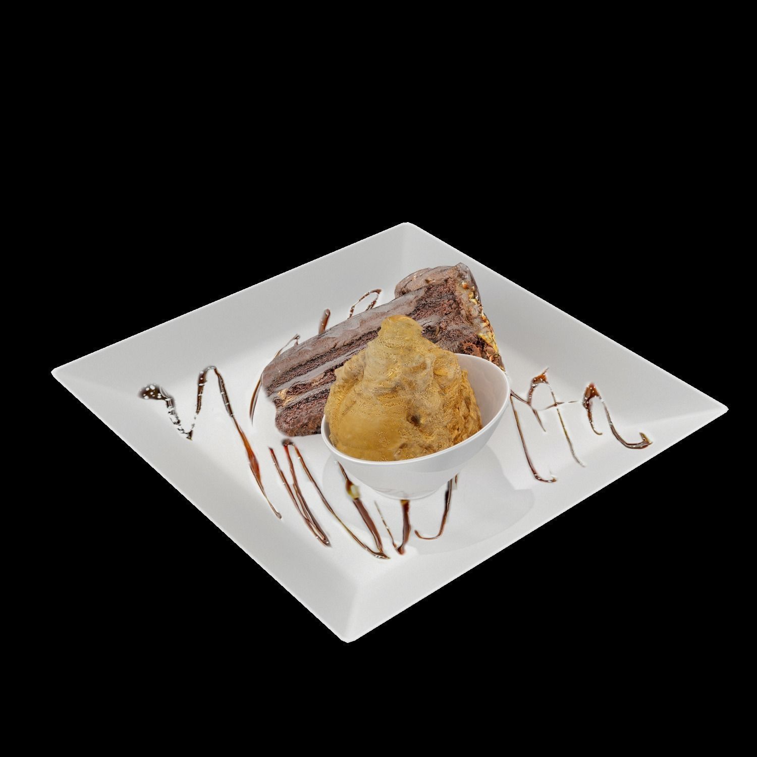 Blackout Chocolate Cake Low-poly 3D model_5