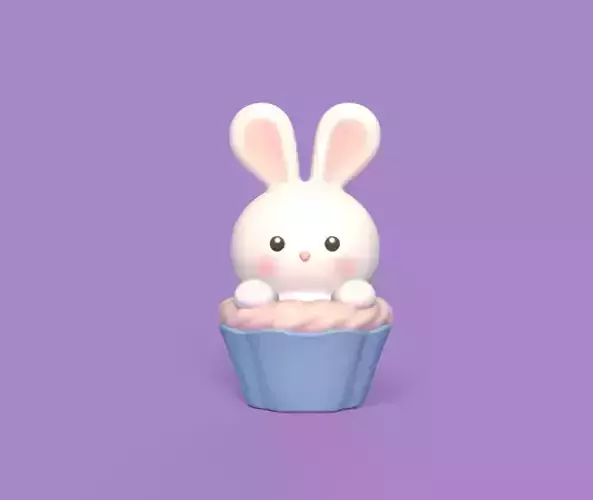 Bunny Cupcake 3D print model