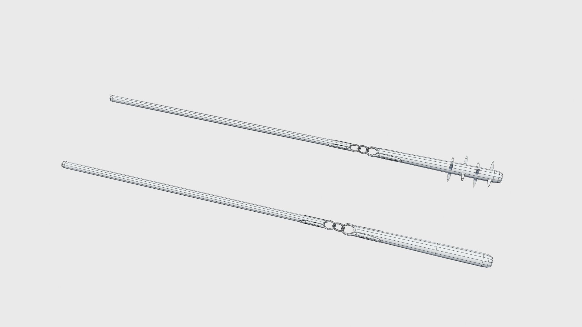 Agricultural and war flail Low-poly 3D model_26
