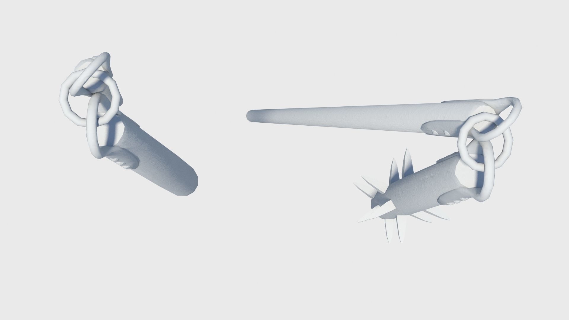 Agricultural and war flail Low-poly 3D model_12