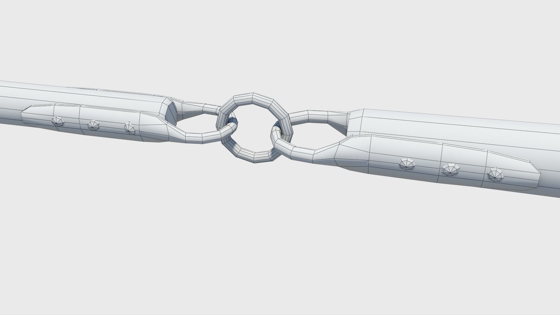 Agricultural and war flail Low-poly 3D model_21