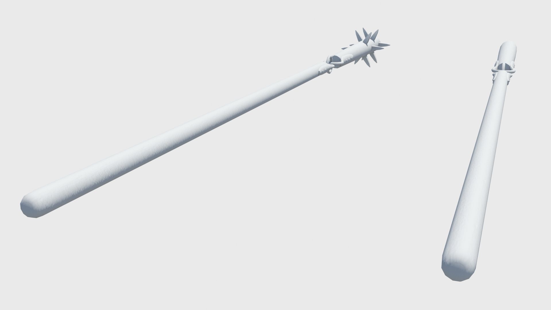 Agricultural and war flail Low-poly 3D model_18