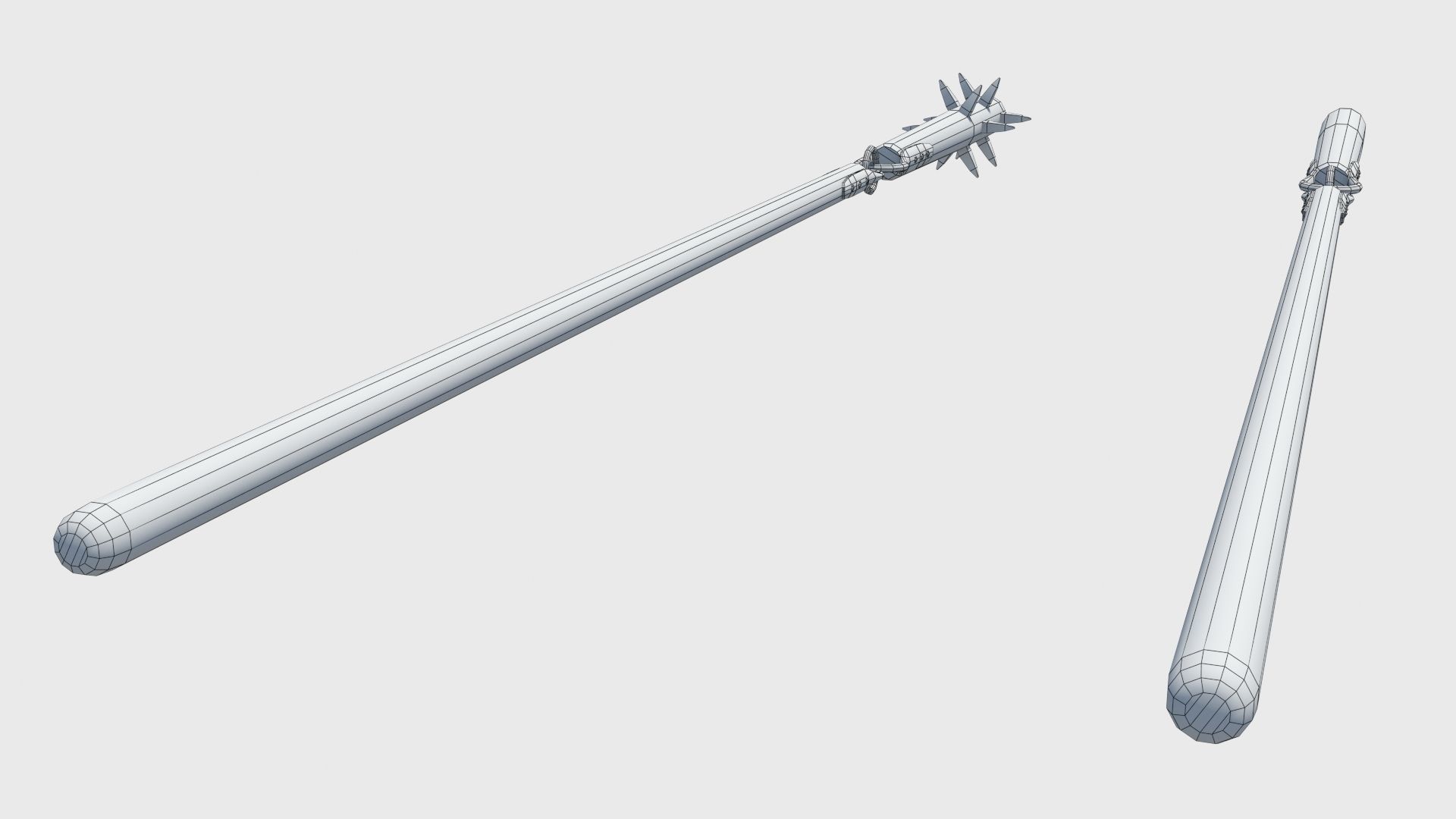 Agricultural and war flail Low-poly 3D model_28