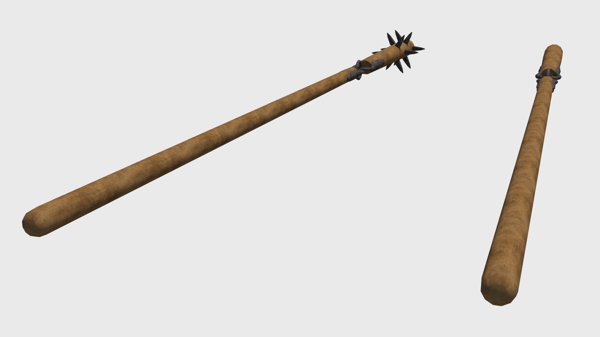 Agricultural and war flail Low-poly 3D model_8