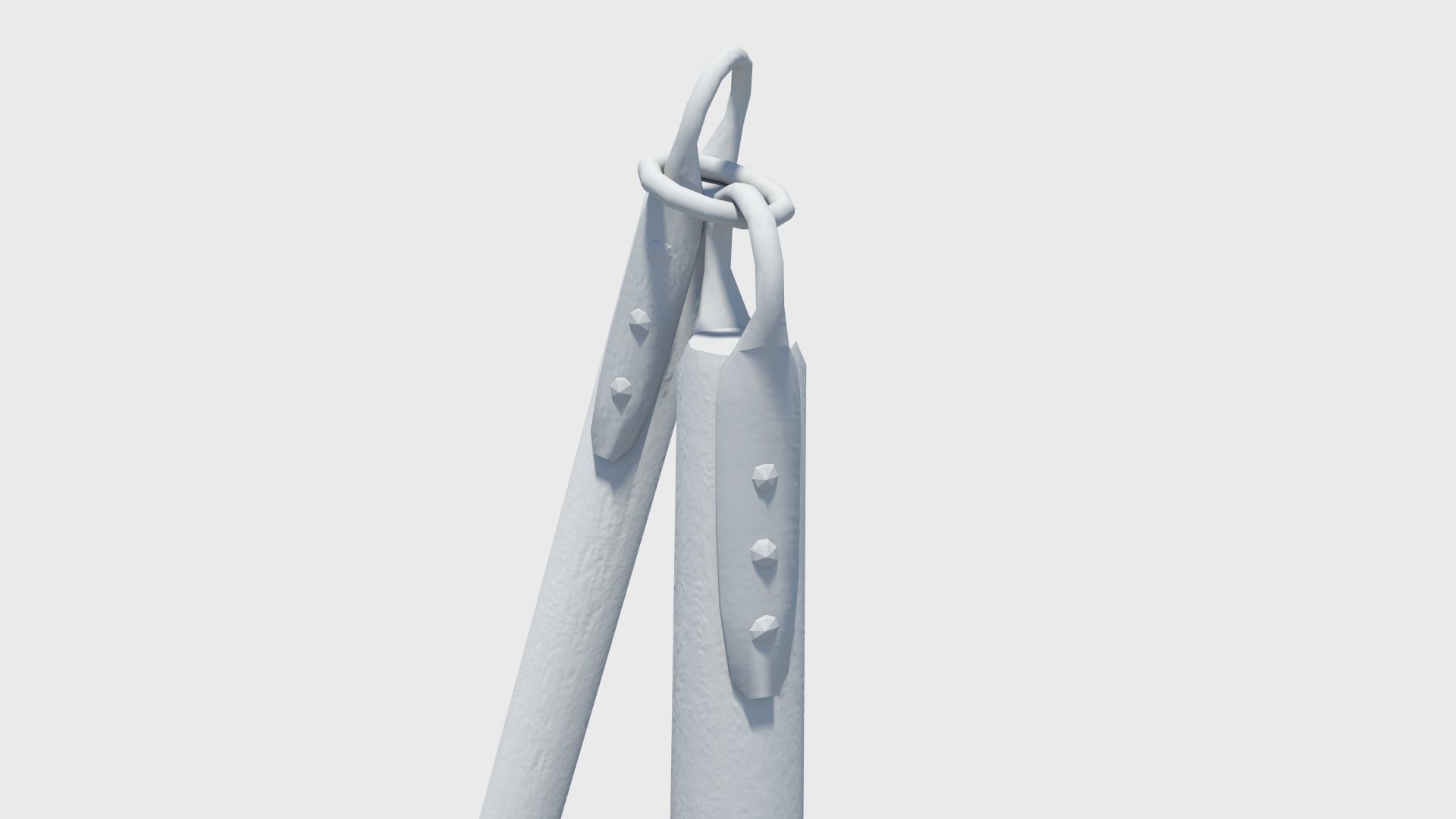 Agricultural and war flail Low-poly 3D model_14