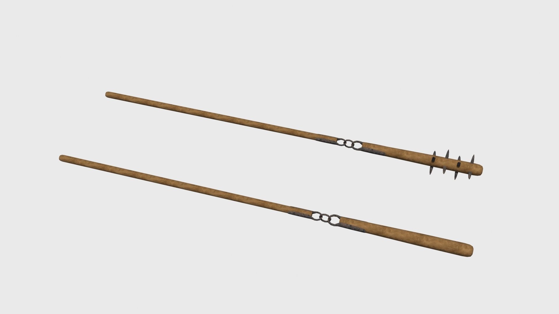 Agricultural and war flail Low-poly 3D model_6