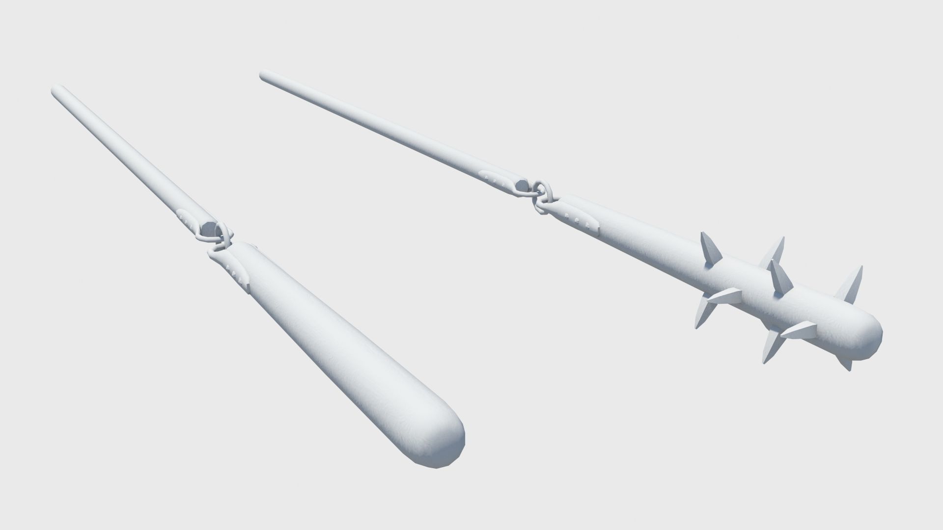 Agricultural and war flail Low-poly 3D model_17