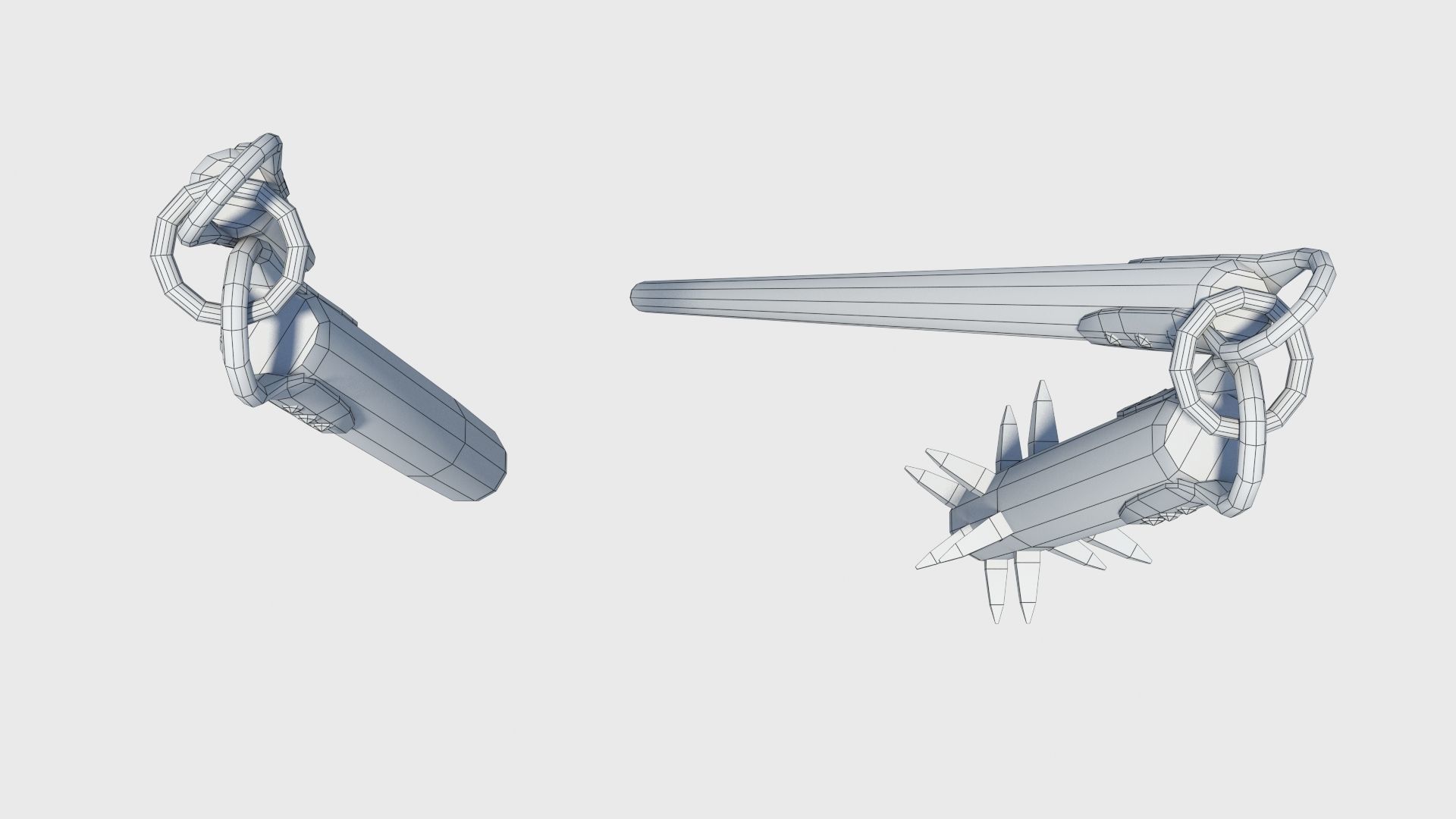 Agricultural and war flail Low-poly 3D model_22