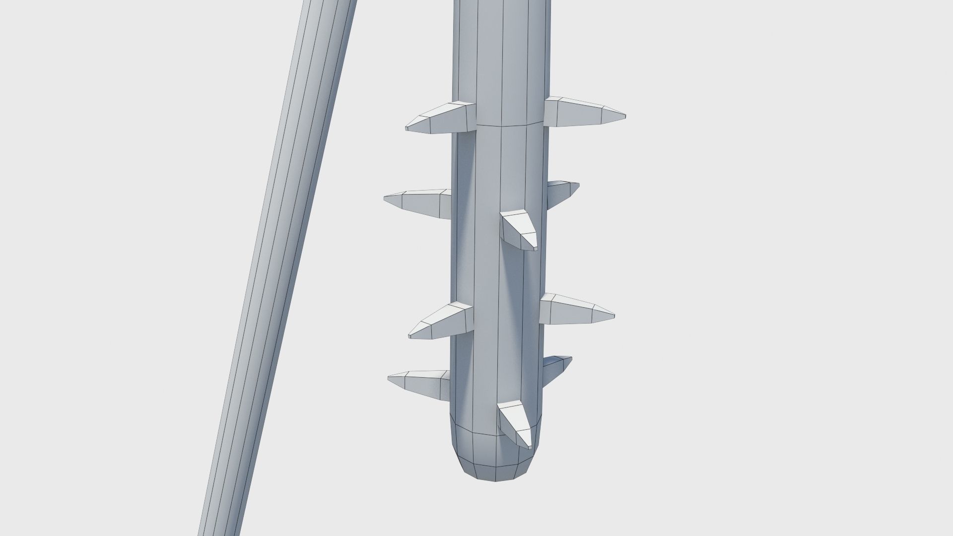Agricultural and war flail Low-poly 3D model_23
