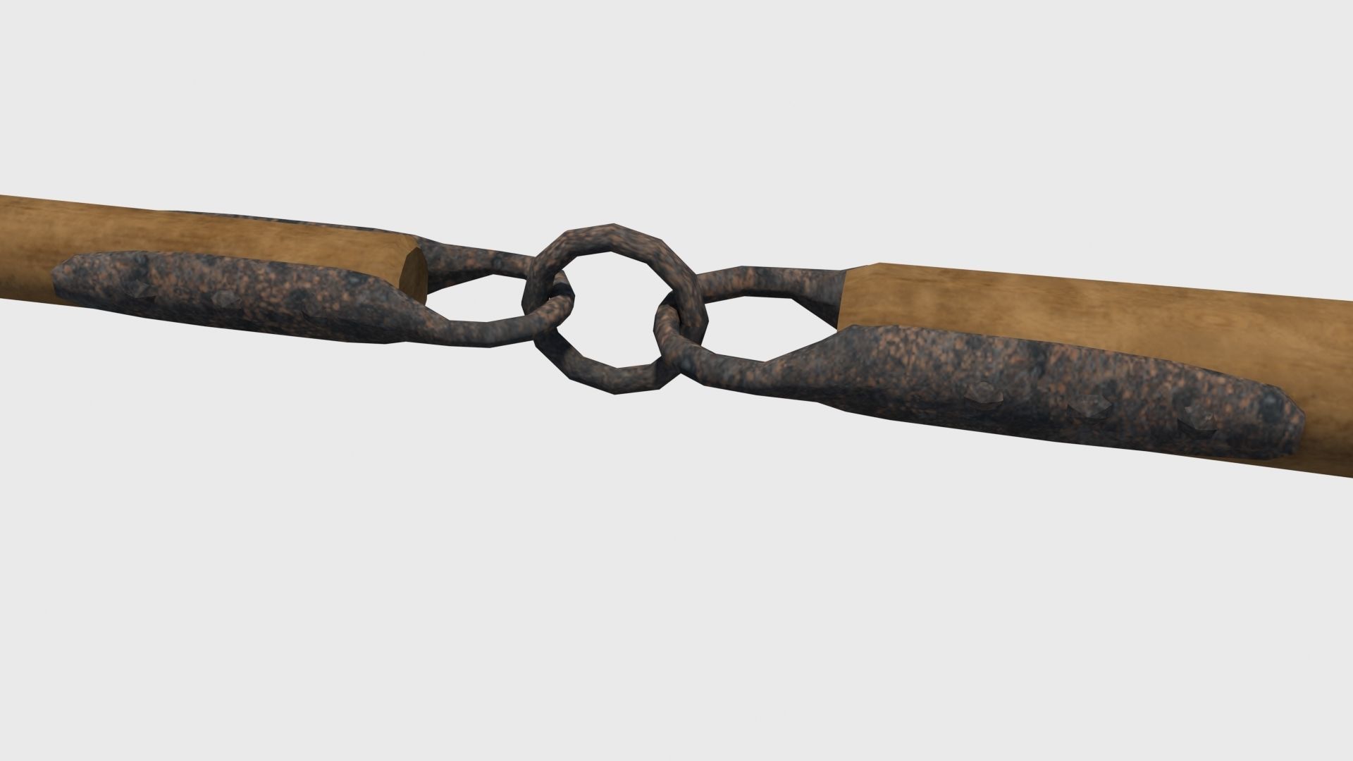 Agricultural and war flail Low-poly 3D model_2