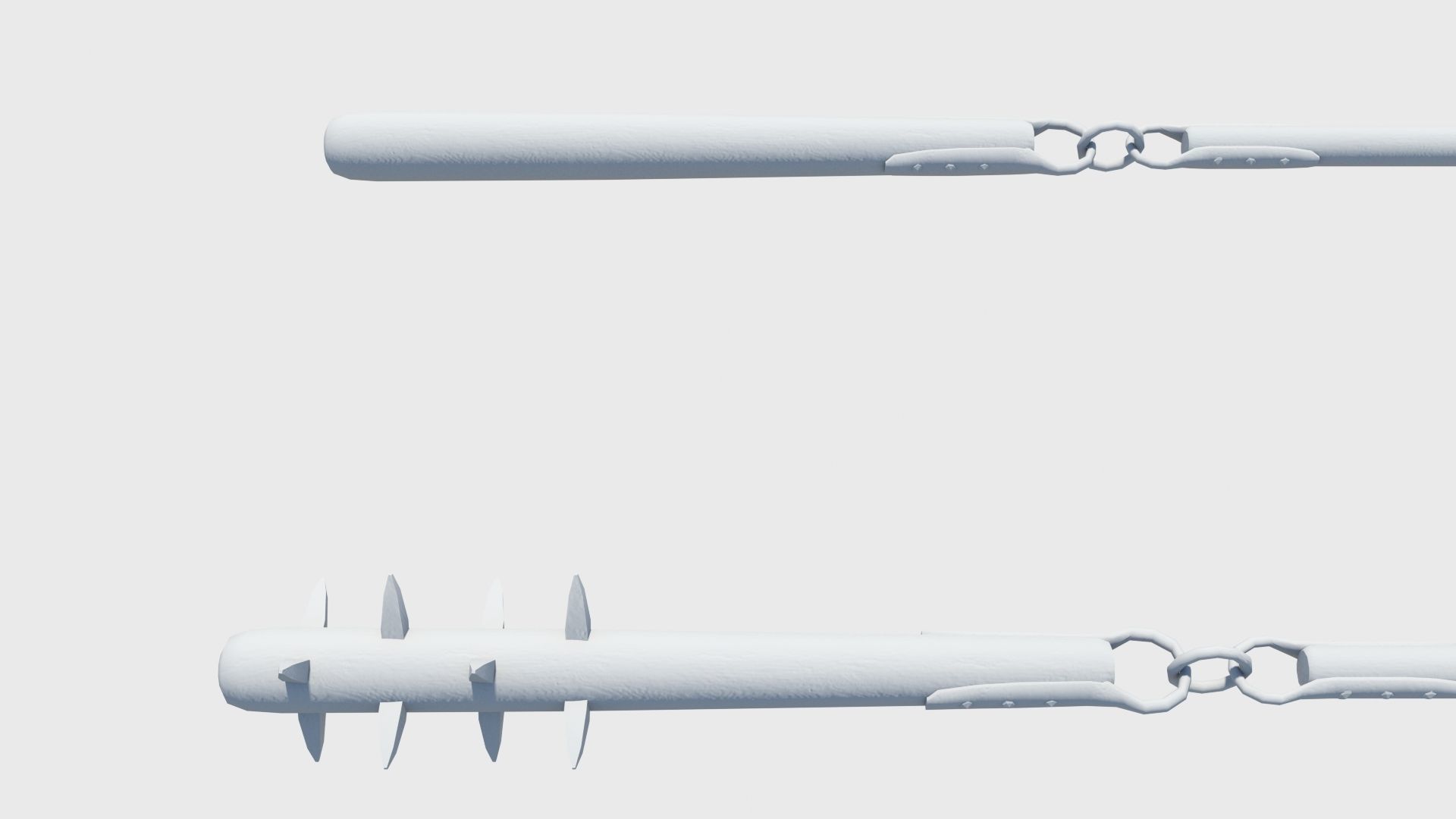 Agricultural and war flail Low-poly 3D model_19