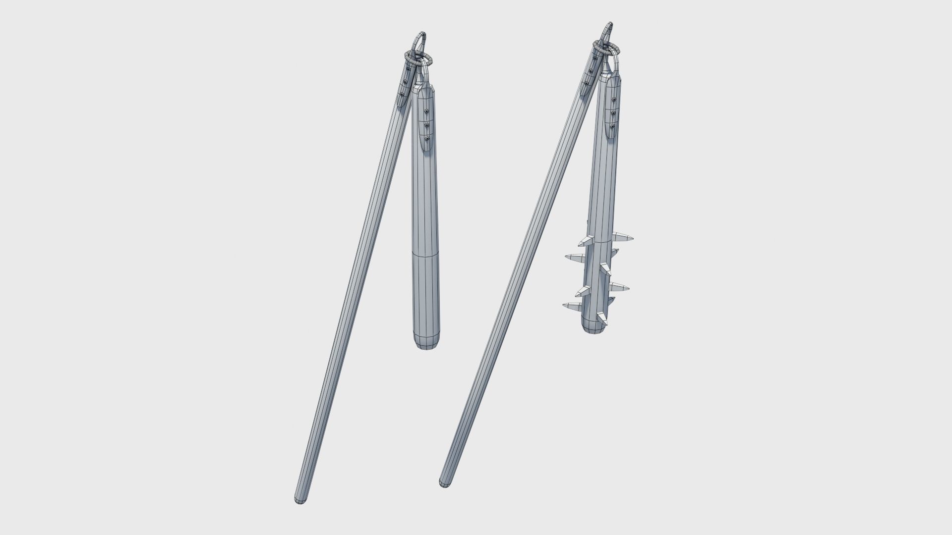 Agricultural and war flail Low-poly 3D model_25