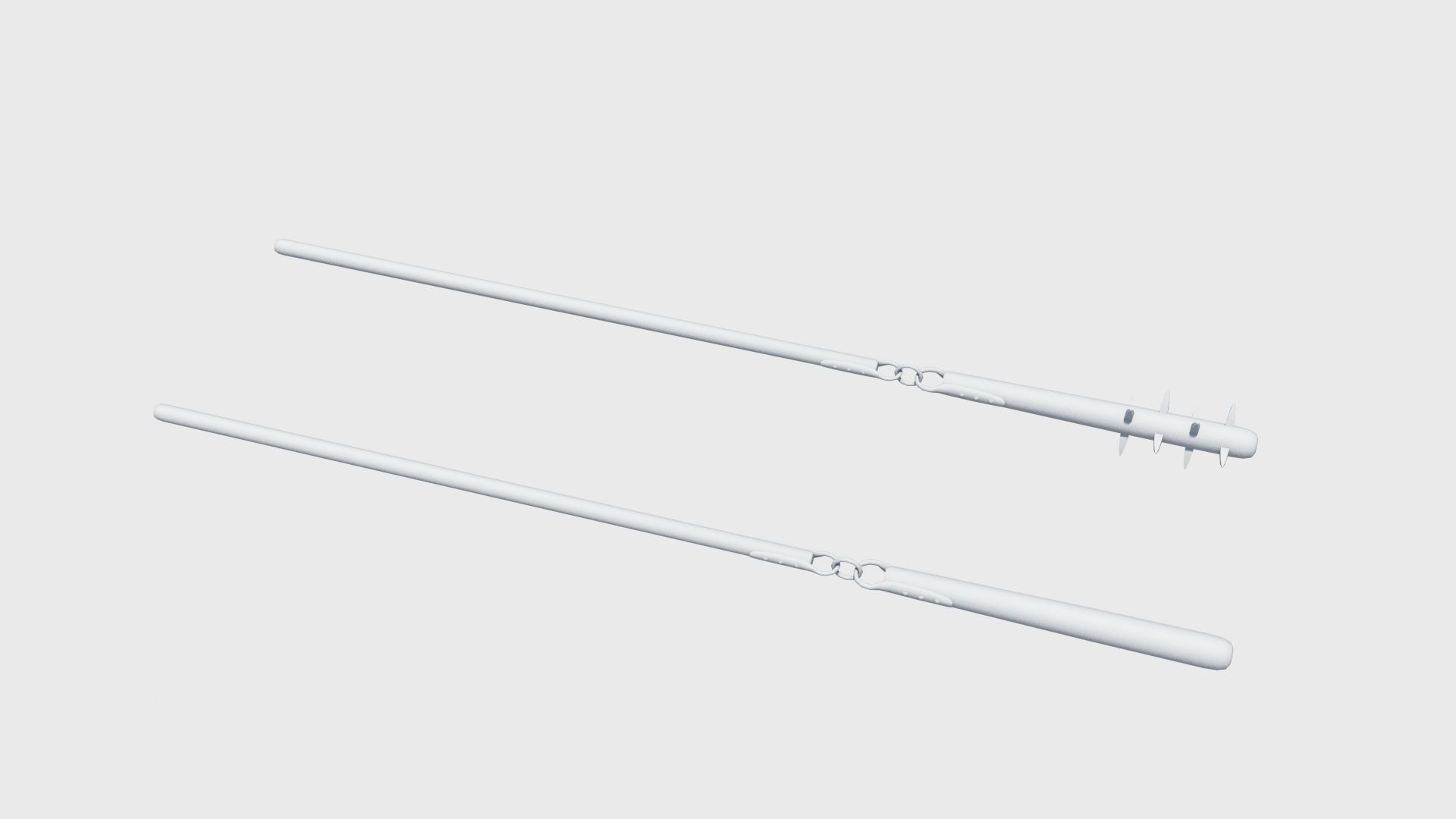 Agricultural and war flail Low-poly 3D model_16