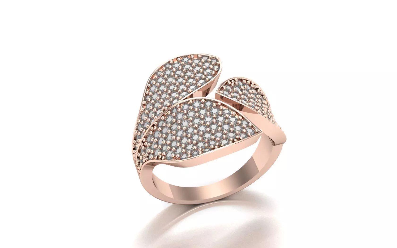 Leaf Engagement Ring STL 3D Model for Jewelry Design 3D print model_0