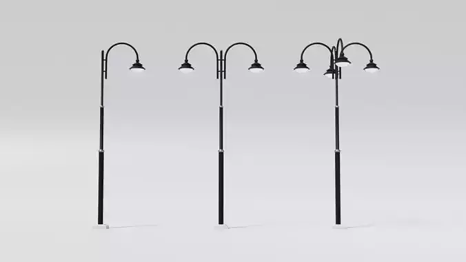 Street lamp pole Low-poly 3D model