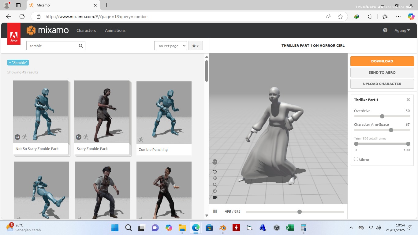 KUNTILANAK PONTIANAK HORROR GIRL Low-poly 3D model_7