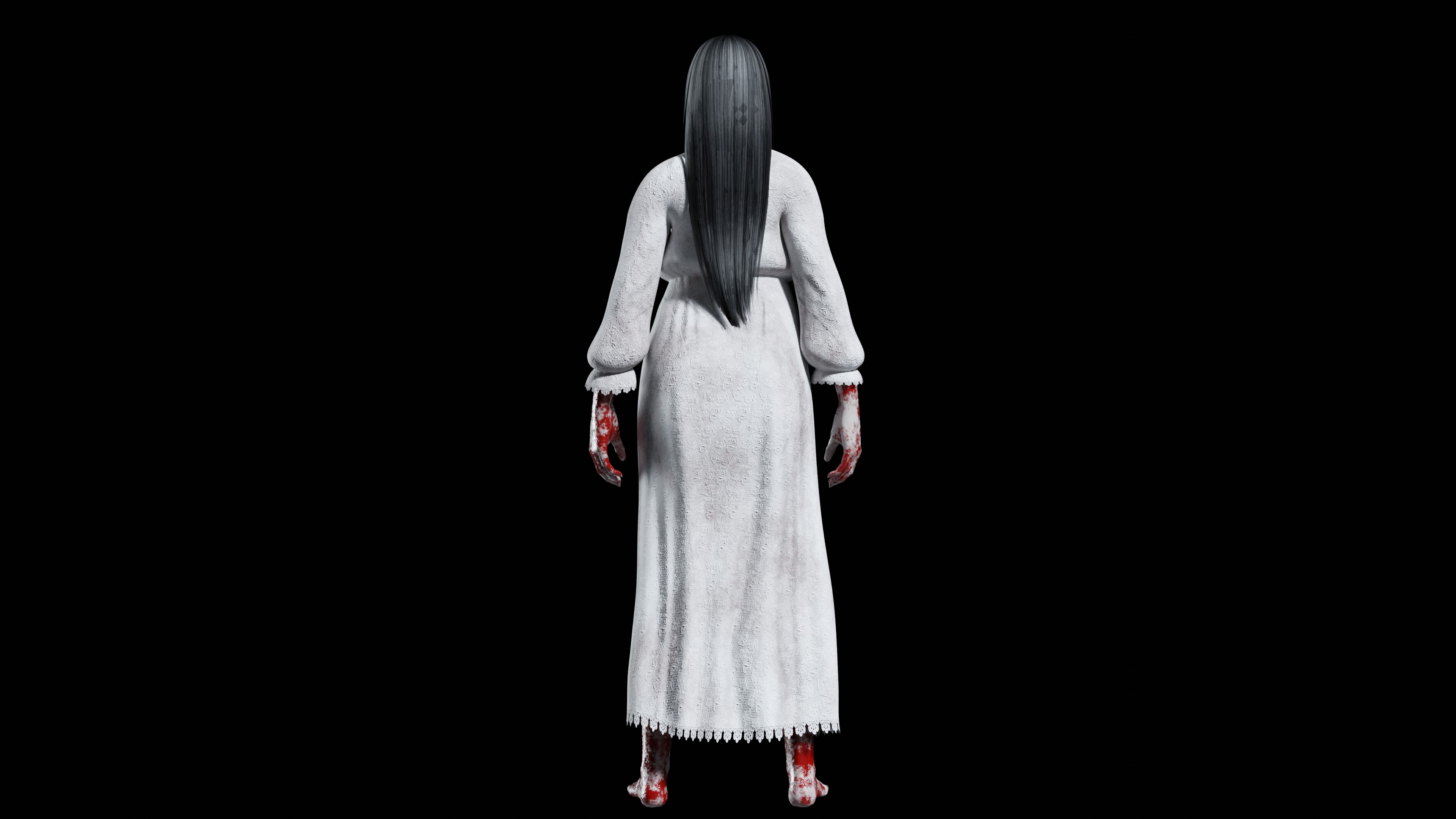 KUNTILANAK PONTIANAK HORROR GIRL Low-poly 3D model_5