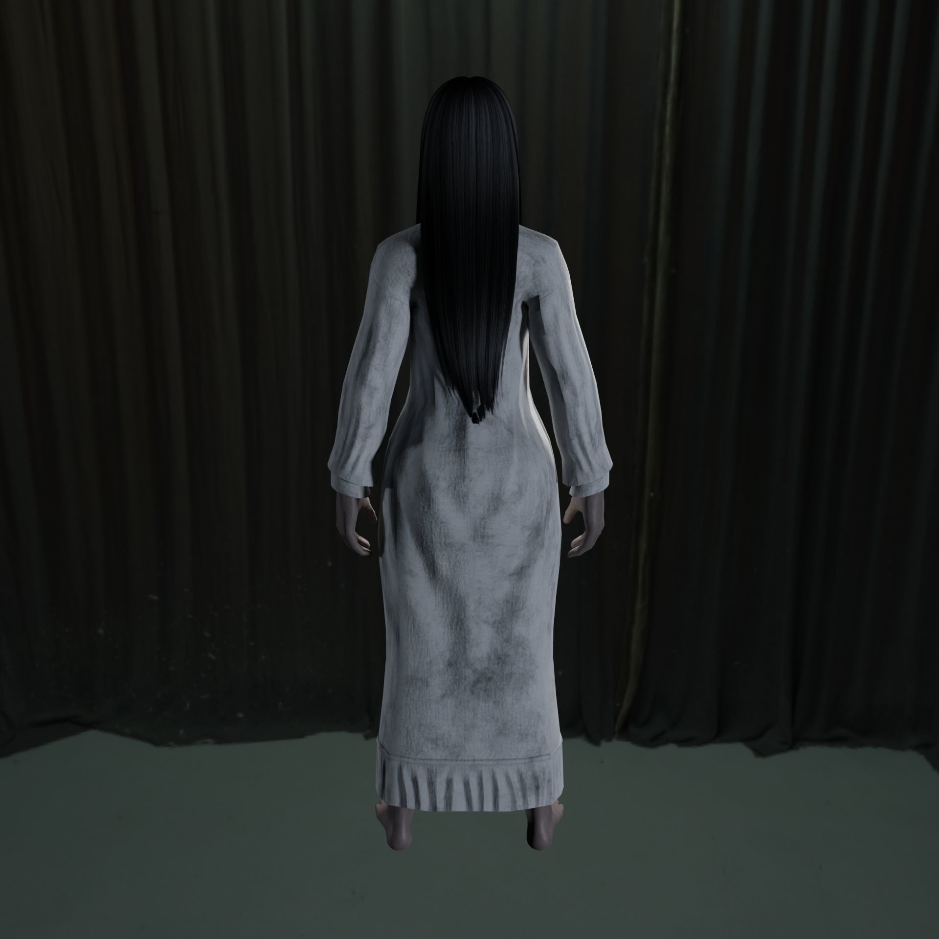 KUNTILANAK PONTIANAK HORROR GIRL Low-poly 3D model_18