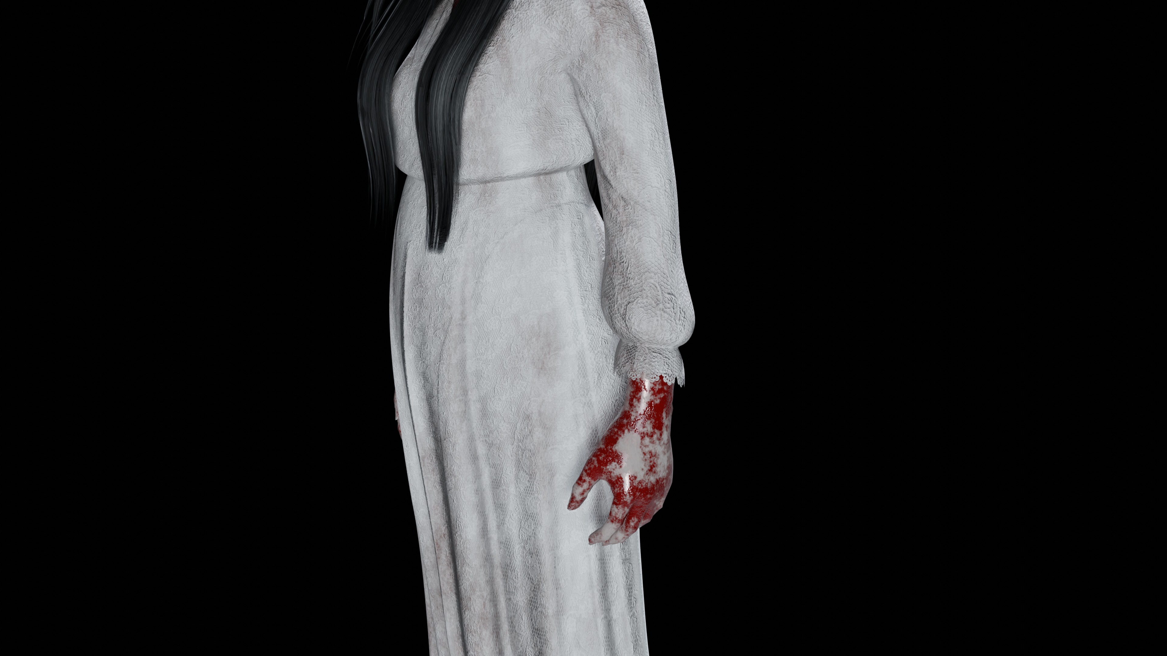 KUNTILANAK PONTIANAK HORROR GIRL Low-poly 3D model_6