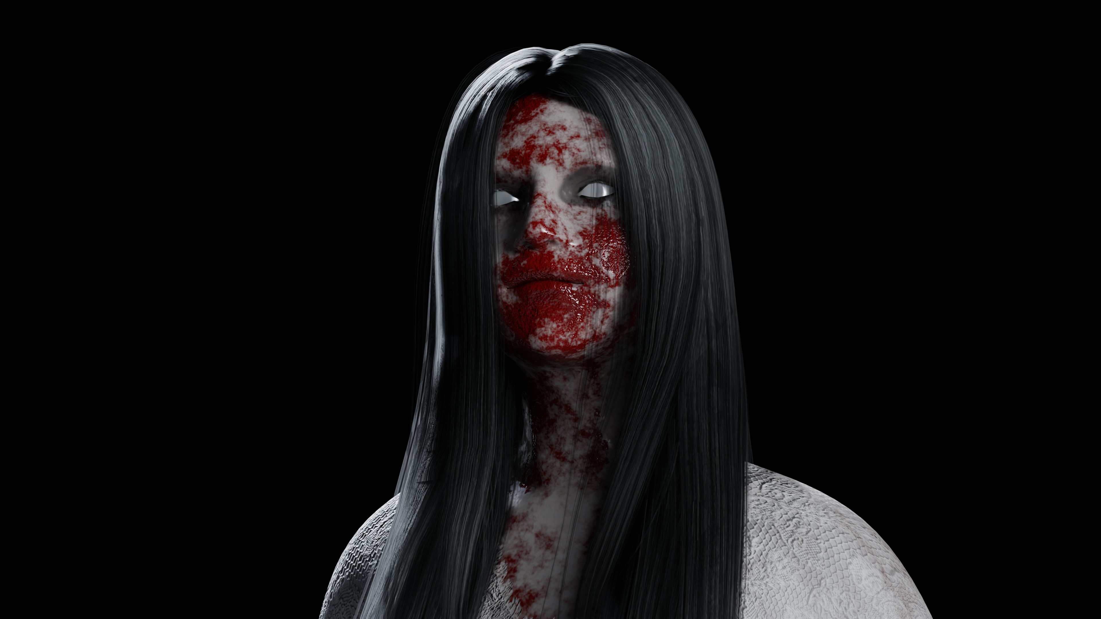 KUNTILANAK PONTIANAK HORROR GIRL Low-poly 3D model_4