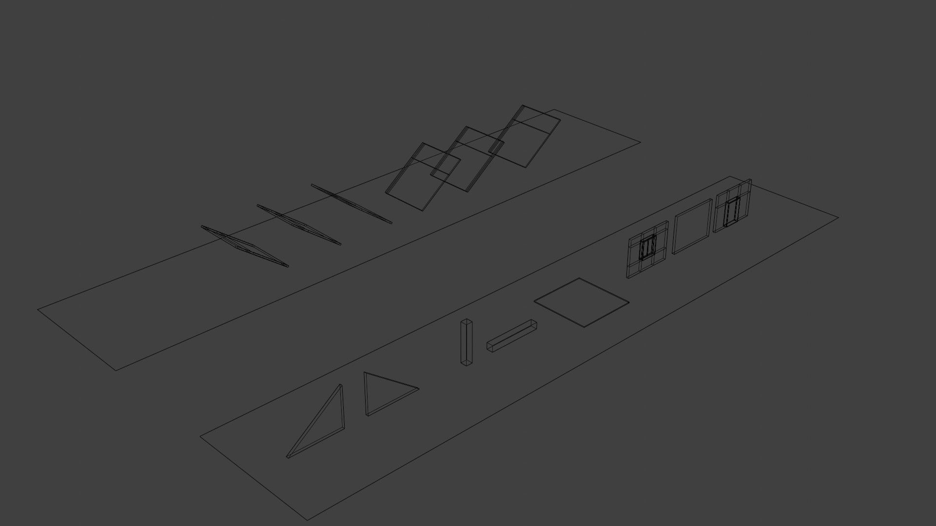 Simple Modular Building Kit Low-poly 3D model_2