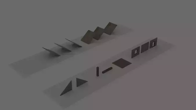 Simple Modular Building Kit Low-poly 3D model