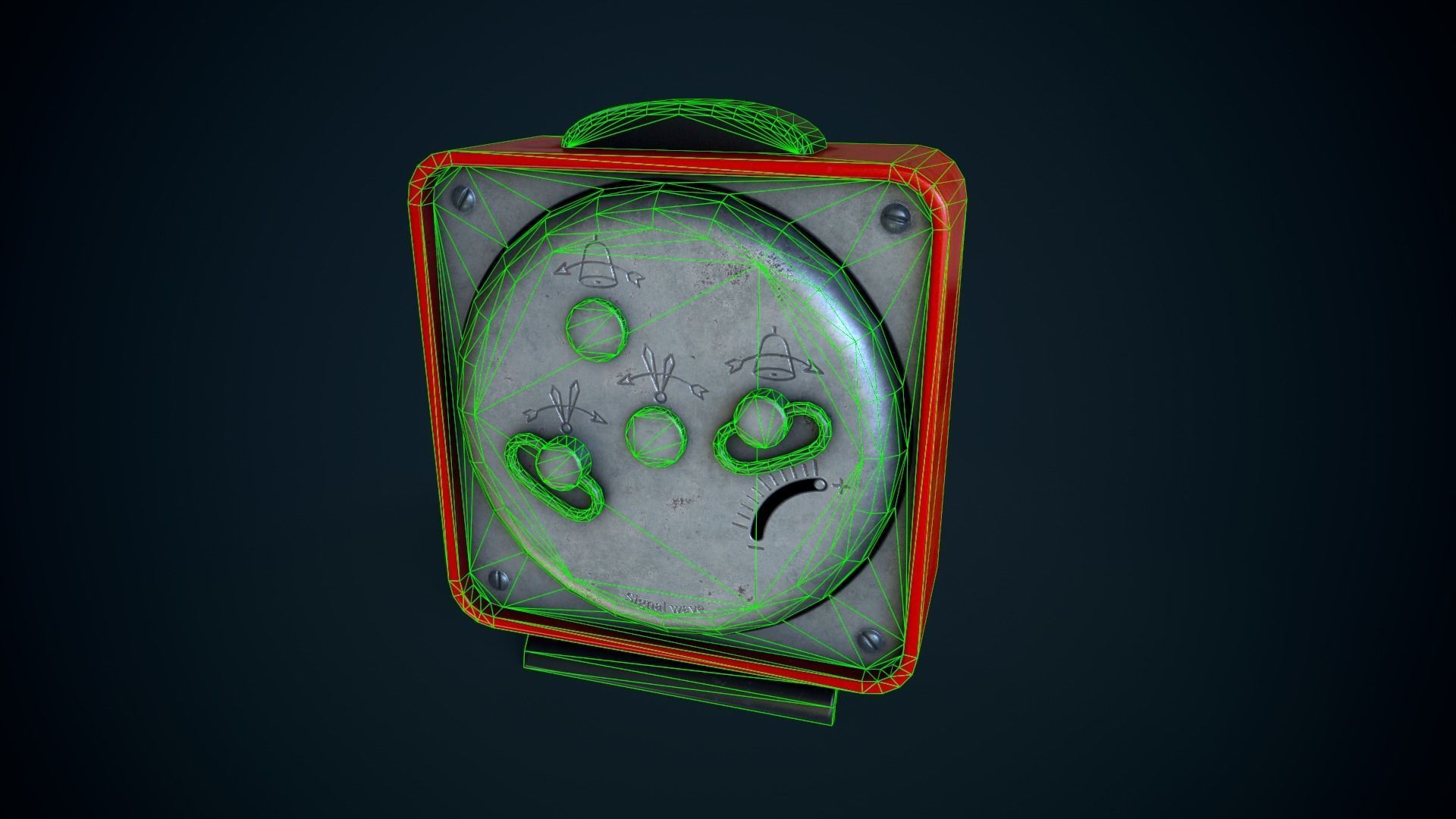Old plastic alarm clock  Low-poly 3D model_9