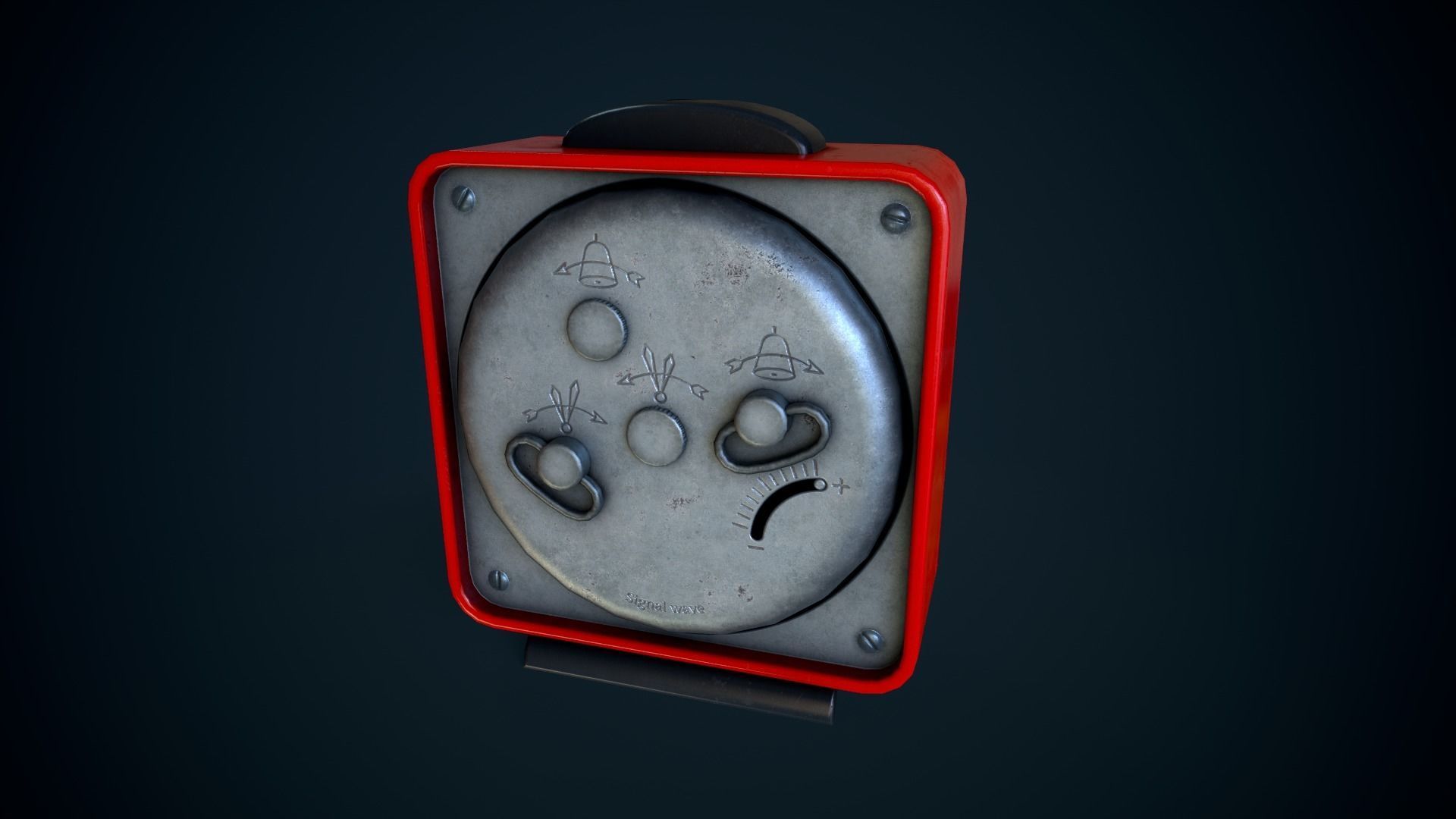 Old plastic alarm clock  Low-poly 3D model_4