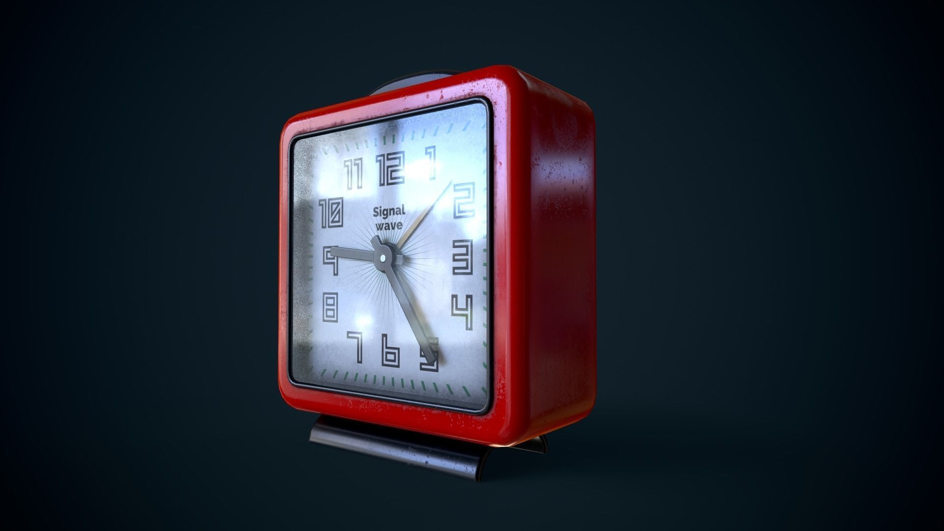Old plastic alarm clock  Low-poly 3D model_3