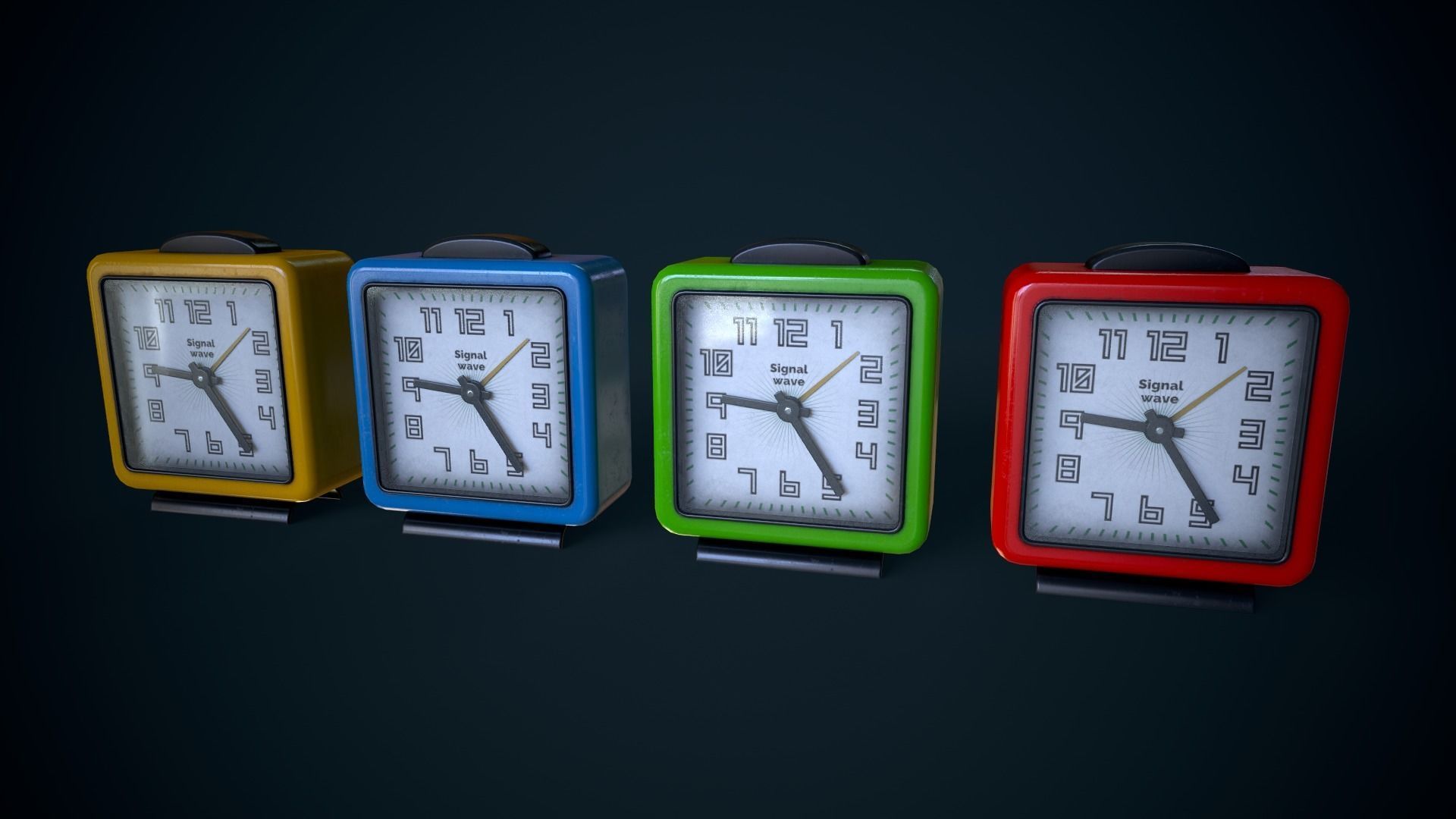 Old plastic alarm clock  Low-poly 3D model_2