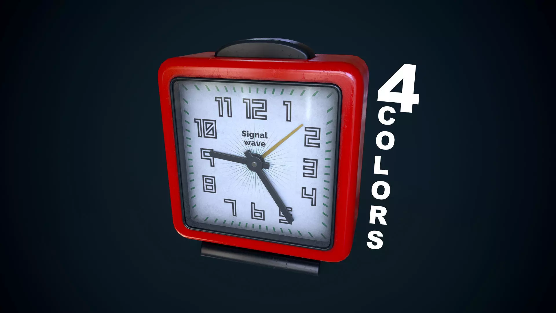 Old plastic alarm clock  Low-poly 3D model_0